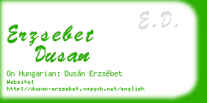 erzsebet dusan business card